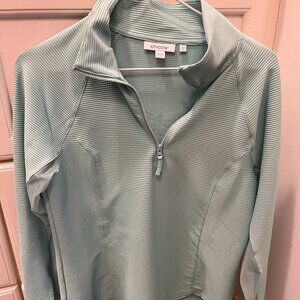 CHICOS Zenergy® Mesh Detail Mint Zip Pullover - Size 1/M